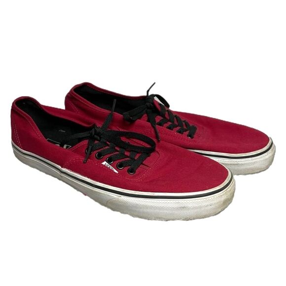 Vans Classic Canvas Sneakers Skater Shoes Lace Up Red Men 12 - Picture 2 of 6